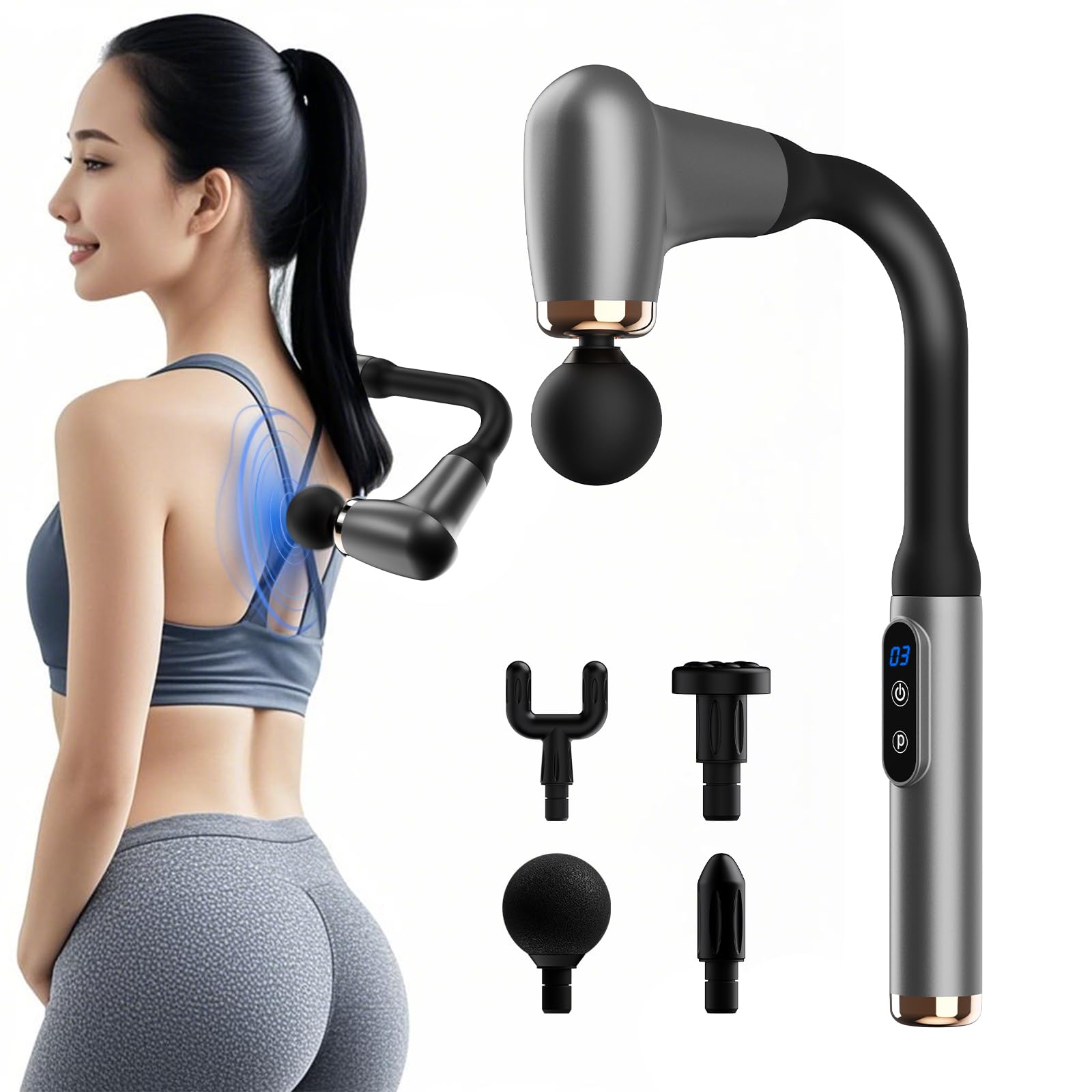 Amazon | 筋膜リリースガン ハンディタイプ 【液晶ディスプレイ搭載